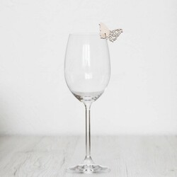 Darček pre svadobných hostí - Dekorácia na pohár motýľ