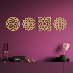 Cut-Out Wooden Ornaments (4 pcs) | Gold Craft Oak