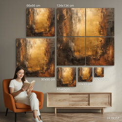 Farebný abstraktný obraz - Zlatá patina