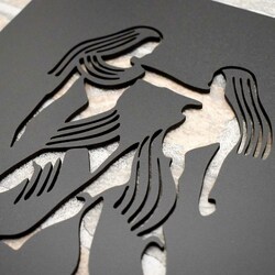 Drevená dekorácia - Znamenie Blíženci | Čierna