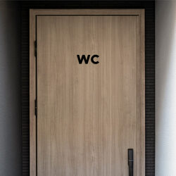 Wooden Door Sign - WC | Black