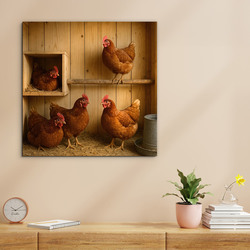Rural picture for the kitchen - Chickens in the henhouse