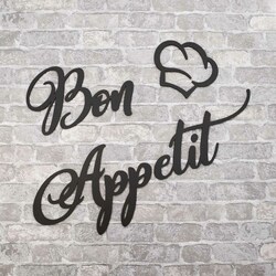 Wall Art for the Kitchen - Bon Appetit | Black