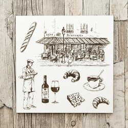 Wooden Wall Art for Restaurant - French Café | White