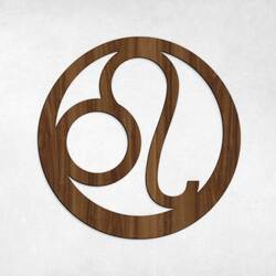 Wooden Symbol - Zodiac Sign Leo | Walnut