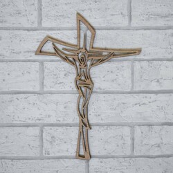 Modern Cross on the Wall | Oak Sonoma