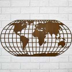 Robinson&#039;s World Map on the Wall | Walnut