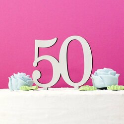 Číselný zápich do torty 50 | Biela