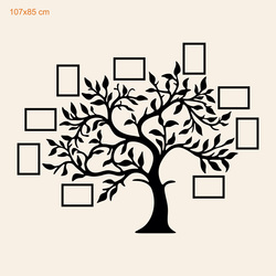 Dřevěná samolepka na zeď - Strom s fotkami | 107x85 cm