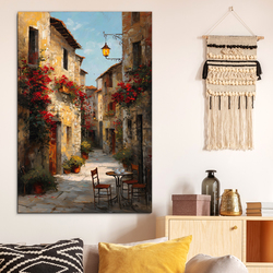Wooden picture of Tuscany - Old alley