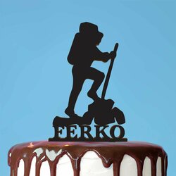 Zápich na tortu s menom - Horolezec  | Čierna