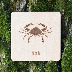 Drevená podložka pod pohár - Znamenie rak