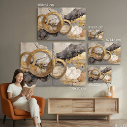 Luxusný abstraktný obraz - Zlaté prstence