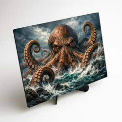 Drevený obraz - Kraken 