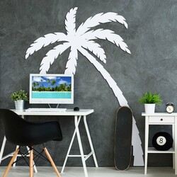 Cut-out Wall Art of a Tree - Palm | White