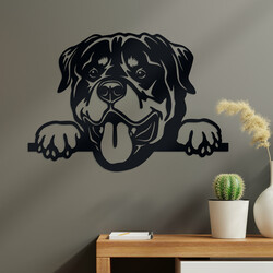 3D drevený obraz - Rotvajler | Čierna