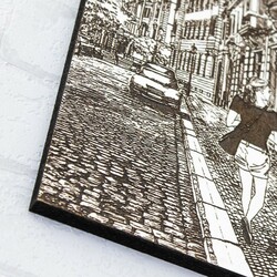 Woman in the City - Engraved Picture