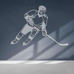 Gift for a Hockey Player - Wooden Wall Art | Silver