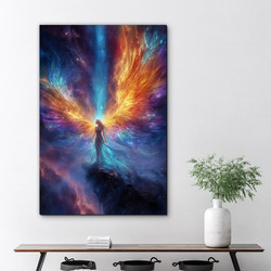 Drevený obraz anjela - Nebeský ochranca