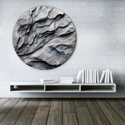 Round wooden picture - Rock
