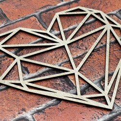 Drevené srdce na stenu - Polygón | Dub Sonoma