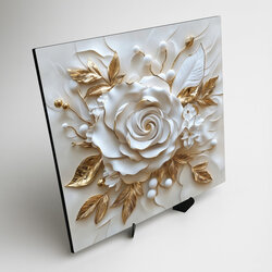 Falikép - Fehér virág