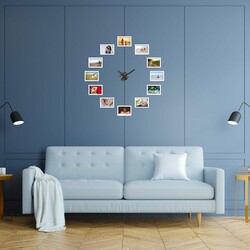 Stick-On Clock with Photo Frames | White