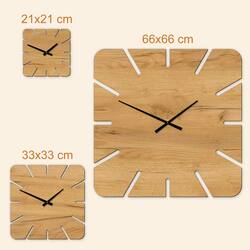 Kitchen Wall Clock - Quadra | Gold Craft Oak