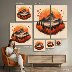 Wooden wall art - Autumn mountain peace