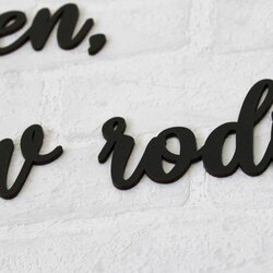 Dekoračná nálepka o rodine z dreva  | Čierna