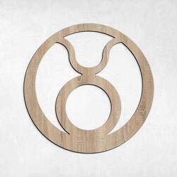 Drevený dekor - Znamenie zverokruhu Býk | Dub Sonoma