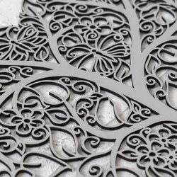 Floral Tree on the Wall - Meadow | Silver