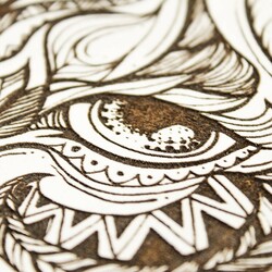 3D gravírozott falikép - Párduc | Fehér