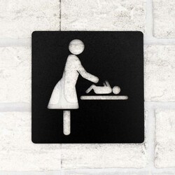 Wooden Door Sign - Changing Table | Black