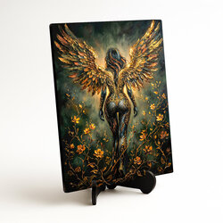 Spiritual painting - Angel among flowers