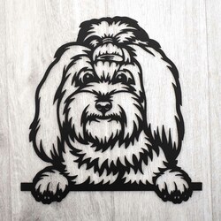 Wooden Wall Decoration - Maltese Dog | Black