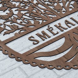 Drevená nálepka - Strom života s vlastným textom | Dub tabakový