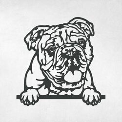 Cut-out 3D Wall Art of a Dog - Bulldog | Anthracite Gray
