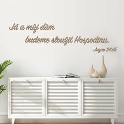Krátký citát z Bible - samolepka ze dřeva | Dub Sonoma