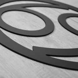 Dřevěné znamení zvěrokruhu na zeď - Rak | Antracitově-šedá