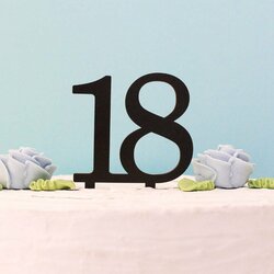 Drevený zápich do torty - číslo 18 | Čierna