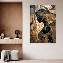 Dřevěný obraz - Art Deco portrét ženy