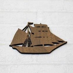 Wooden Wall Sticker - Ship | Walnut