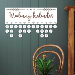 Rodinný kalendář ze dřeva | Bílá