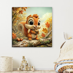 Drevený obraz - Veverička