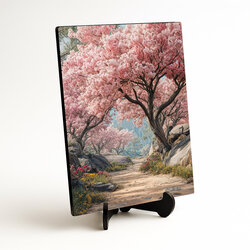 Obraz na dřevě - Procházka růžovým lesem