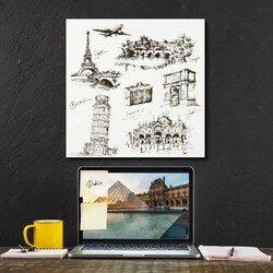 Gift for a Traveler - Luxury, Wooden Wall Art | White