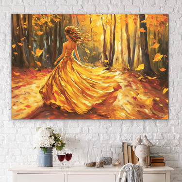 Autumn image of a woman in the forest | DUBLEZ