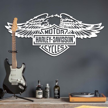 Wooden Sticker - HARLEY DAVIDSON Logo | DUBLEZ