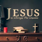 Dřevěná samolepka - JESUS ​​is always the answer